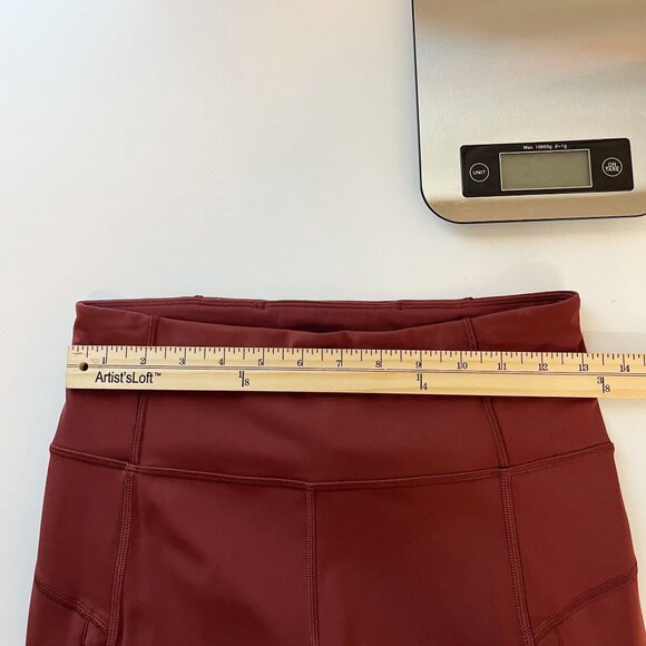 Athleta Rainer Tight Burnt Orange Zipper Leggings Workout Athletic Size Small - Picture 7 of 9